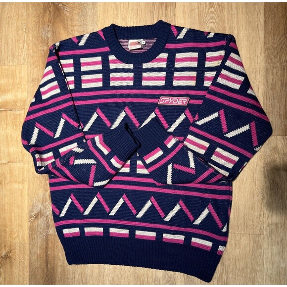 Vintage 1990's Men's SPYDER 100% Wool Active Boulder Ski Sweater Pullover Size M - Picture 3 of 16